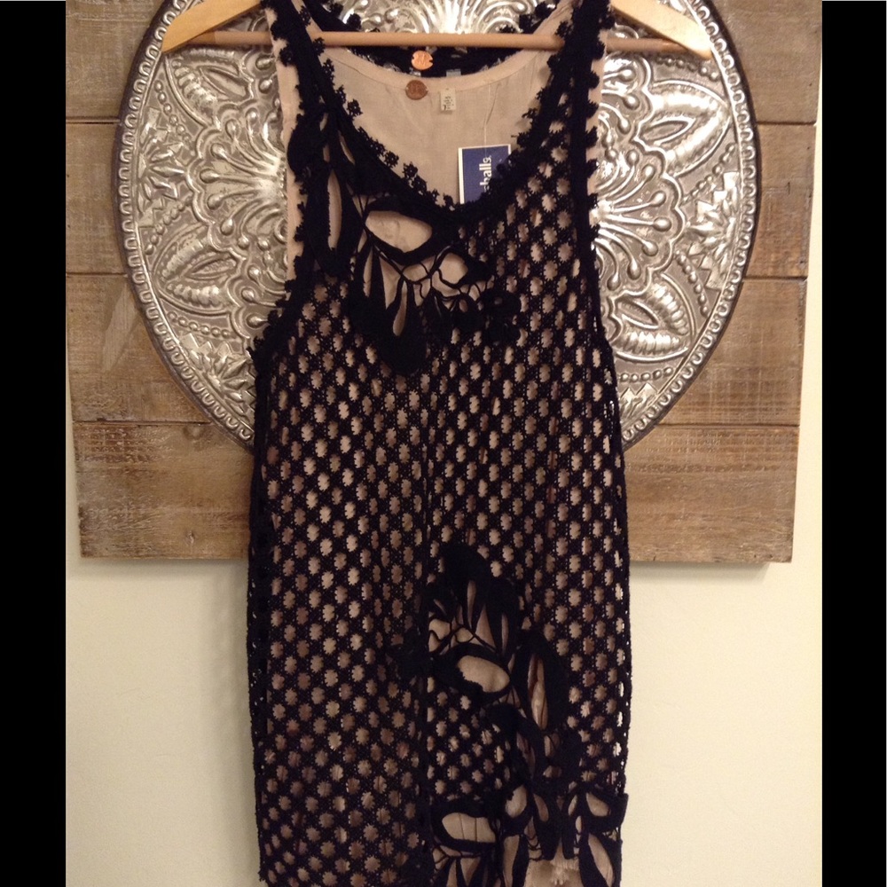 FREE PEOPLE ONE - Crochet Slip Dress / Tunic Tank